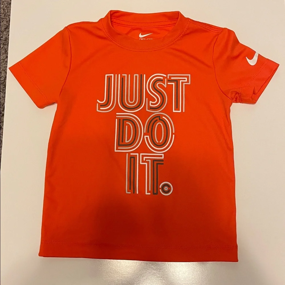 Nike DRI-FIT Boy’s Gray & Orange Kids' JUST DO IT Short Shirt Set Size 4 (XS) - Picture 5 of 7